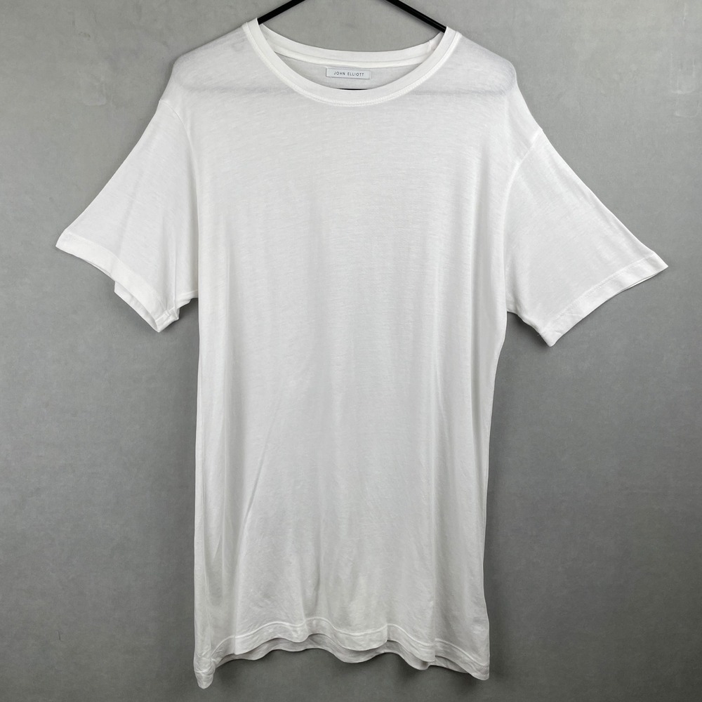 John Elliott White Supima Micro Modal Crewneck Tee Shirt Mens Sz 3 L Made in USA
